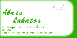 abris lakatos business card